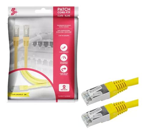 Cabo De Rede Blindado M Ethernet Rj Cat Amarelo Metros Mercadolivre