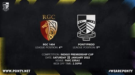 Rgc V Pontypridd Game On Pontypridd Rfc