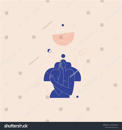 Contemporary Woman Silhouette Vector Illustration Nude Stock Vector Royalty Free