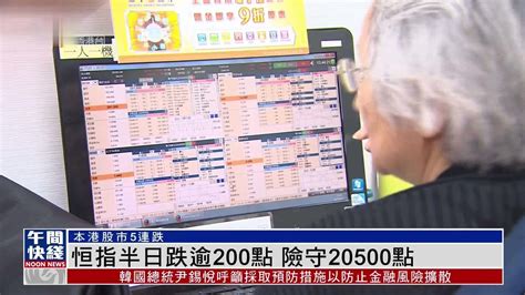 粤语报道｜恒指半日跌逾200点 险守20500点 凤凰网视频 凤凰网