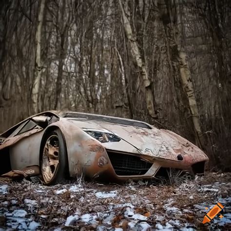 Abandoned Lamborghini Car On Craiyon