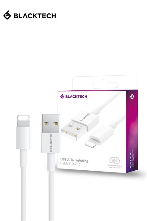 BLACKTECH 100cm USB A To Lightning Fast Charging Cable FoneWizard