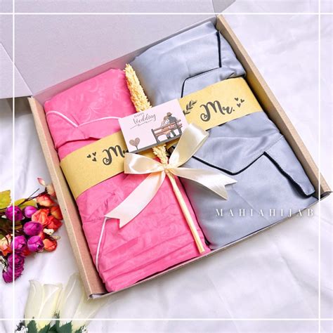 Jual Kado Pernikahan Piyama JUMBO Gift Set Box Piyama Couple Pasangan