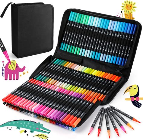 XOQZN Feutres Coloriage Feutre Double Pointe 36 Couleurs Aquarelle