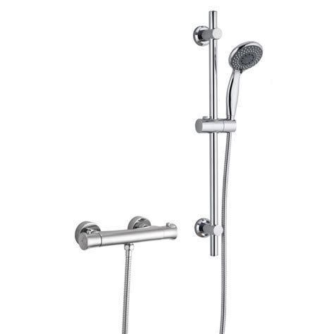 Tailored Plumb Chrome Essential Thermostatic Bar Valve Round Riser