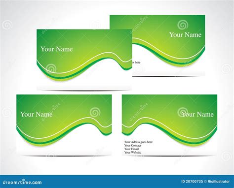 Abstract Green Business Card Stock Vector Illustration Of Businessman