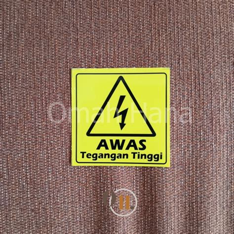 Jual Stiker Awas Tegangan Tinggi Stiker High Voltage Peringatan Tegangan Tinggi Shopee