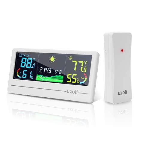 Uzoli Stazione Meteo Con Sensore Esterno Wireless Display A Colori