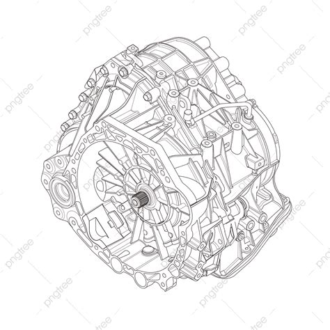 Automobile Ai Vector Line Engine Engine Drawing Engine Sketch Car