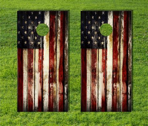 American Flag Wood Distressed Cornhole Corn Hole Board Game Etsy