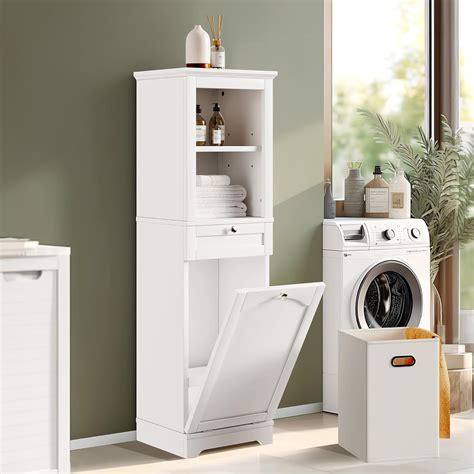 Yitahome 53 Tall Tilt Out Laundry Hamper Cabinet Hidden Laundry Hamper With Storage