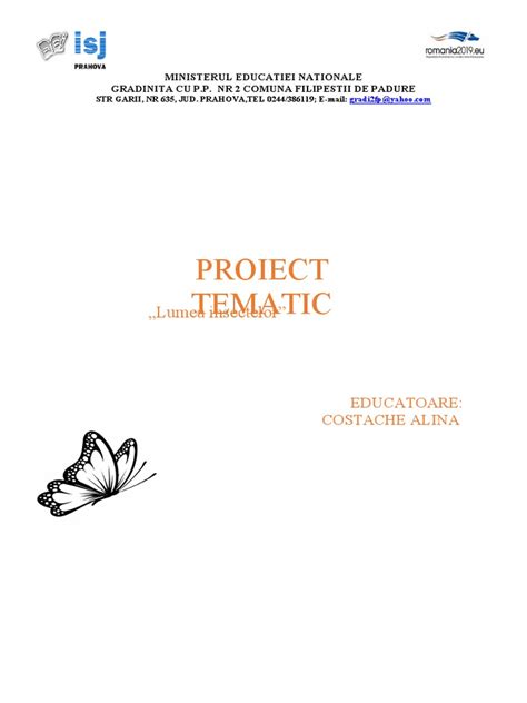 Proiect Tematic Insecte Pdf