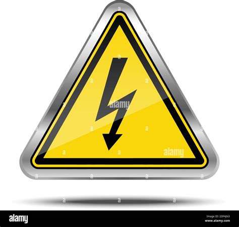 Realistic Vector Warning Power Outage Metal Sign Plate With Warning