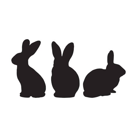 Premium Vector Vector Silhouette Of Rabbits Bunnies Happy Easter