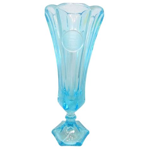 Fostoria Blue Coin Glass Vase Glass Glass Vase Fostoria Glass