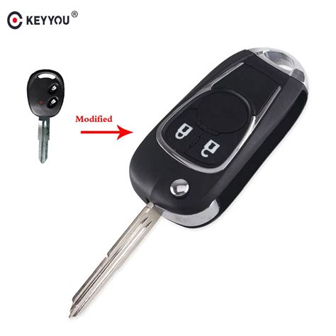 KEYYOU For Chevrolet Sail 2 Buttons Modified Remote Flip Folding Car