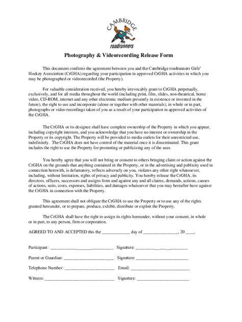 Fillable Online Photography Release Form Reviseddoc Fax Email Print