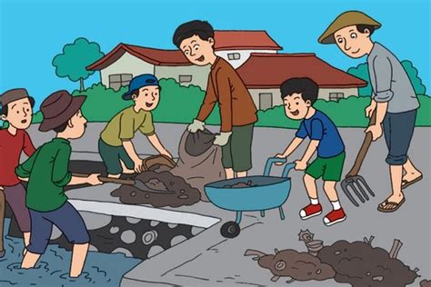 Detail Gambar Anime Gotong Royong Gambar Kartun Gotong Royong