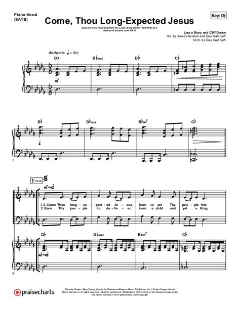 Come Thou Long Expected Jesus Sheet Music Pdf Laura Story Praisecharts