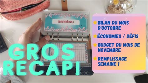 Bilan Octobre Budget Novembre Remplissage Des Defis Et Semaine