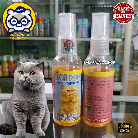 Jual Obat Luka Jamur Scabies Koreng Kucing Scadix Spray Ml