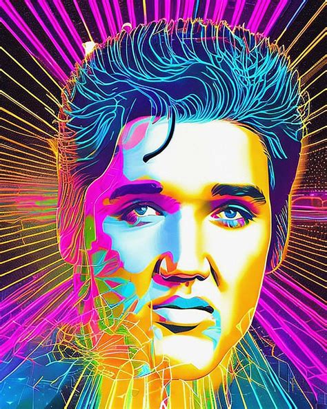 Hologram Of Elvis Presley Floating In Space A Vibrant Digital