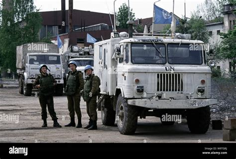 9th May 1993 During The Siege Of Sarajevo Ukrainian Soldiers Stand