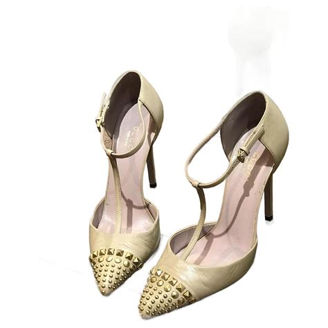Gucci Heels Teu 35 Leather Beige Ref824352 Joli Closet