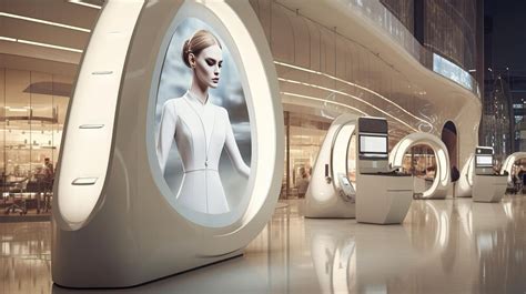 Premium Ai Image Futuristic Departure Hall With Digital Kiosks And