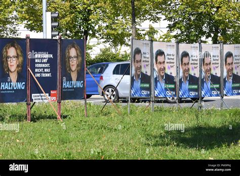 Wahlplakate Der Csu Mit Markus Soeder Ministerpr Sident Bayern Und