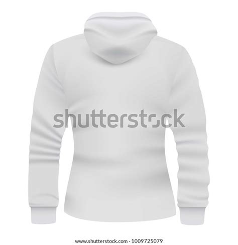 White Hoodie Back View Mockup Realistic Stock Vector Royalty Free