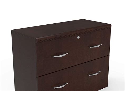 2 Drawer Lateral Wood Lockable Filing Cabinet Espresso