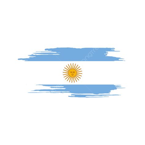 Argentina Flag Transparent Watercolor Painted Brush Vector Art