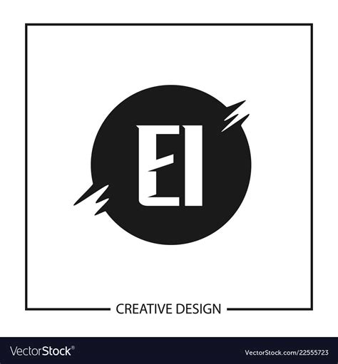 Initial Letter Ei Logo Template Design Royalty Free Vector