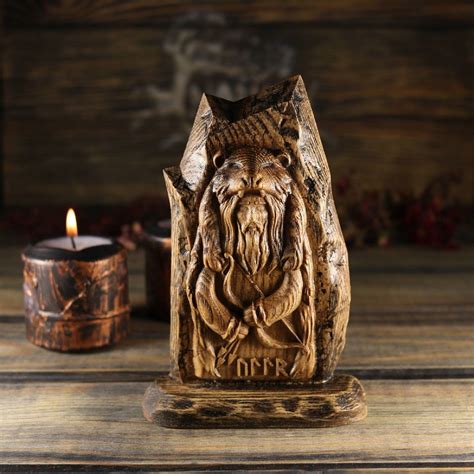 Ullr, Norse Gods, Wood Carving, Ullr Statue Viking Decor Norse ...