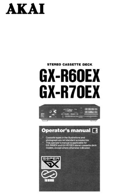 Akai Gx R60ex Gx R70ex Operators Manual Inc Conn Diags And Etsy Australia