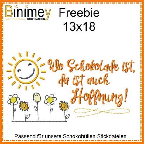 Freebie Stickdatei Hoffnung Schokolade Von Binimey Stickdateien