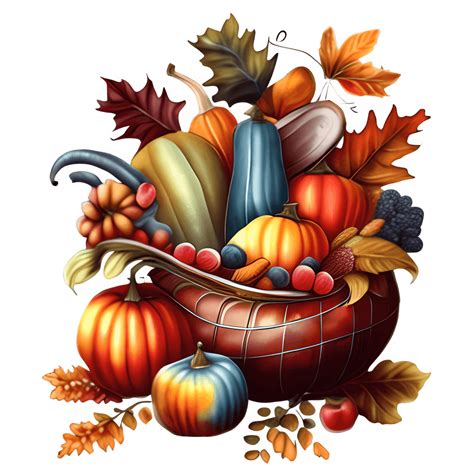 Autumn Harvest Cornucopia · Creative Fabrica
