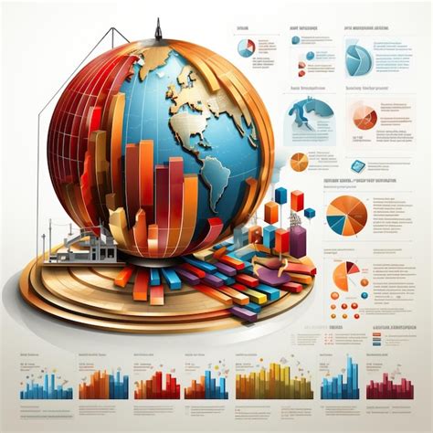 Elementos infográficos vectoriales realistas en un fondo blanco