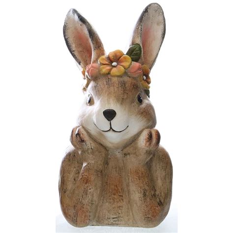 Putziger Origineller Osterhase Als B Ste Mit Blumenkranz Keramik Bema