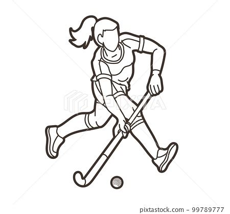 Field Hockey Stick Outline