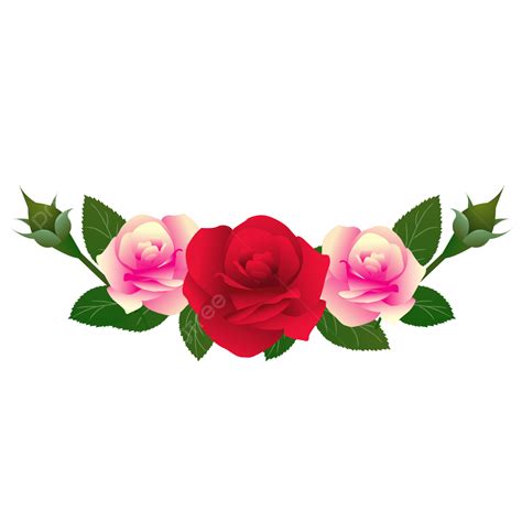 Borde De Flor Rosa PNG dibujos Vector Diseño Borde De Flores PNG y