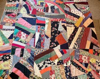 Vintage Late 1800s Crazy Quilt Top From Georgia Quilt Collection Etsy