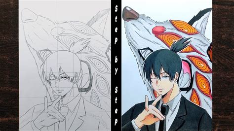 How To Draw Aki Hayakawa With Fox Devil Step By Step Tutorial For