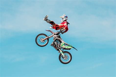 Images Gratuites Ciel Saut Cavalier V Hicule Moto Motocross