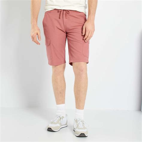 Bermudas Cargo Hombre Talla S Xxl Kaki Kiabi