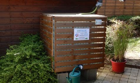 Cuve De 1000 Litres Habillage Bois Simple 4 Parpaings Pratiques