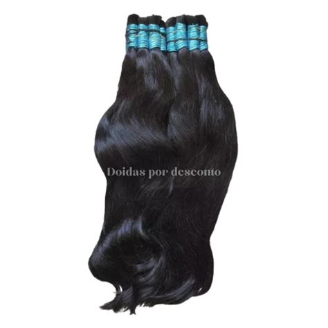 Cabelo Indiano Liga Azul Levemente Ondulado Humano Semi Limpo