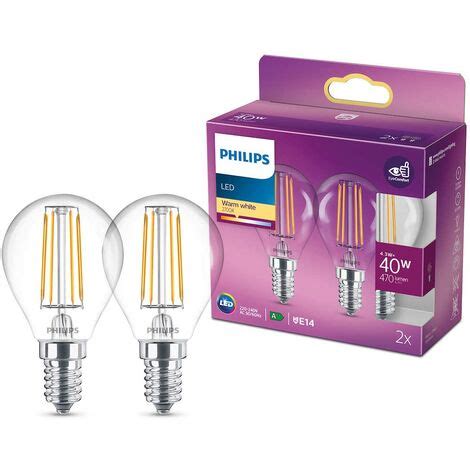 Philips Ampoule Led Sph Rique E W Blanc Chaud Claire Verre Lot De