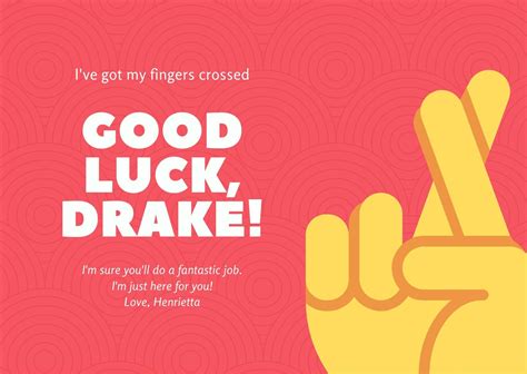 Free Printable Customizable Good Luck Card Templates Canva